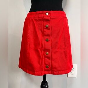 Rue21 Red Button-Front Mini Skirt
